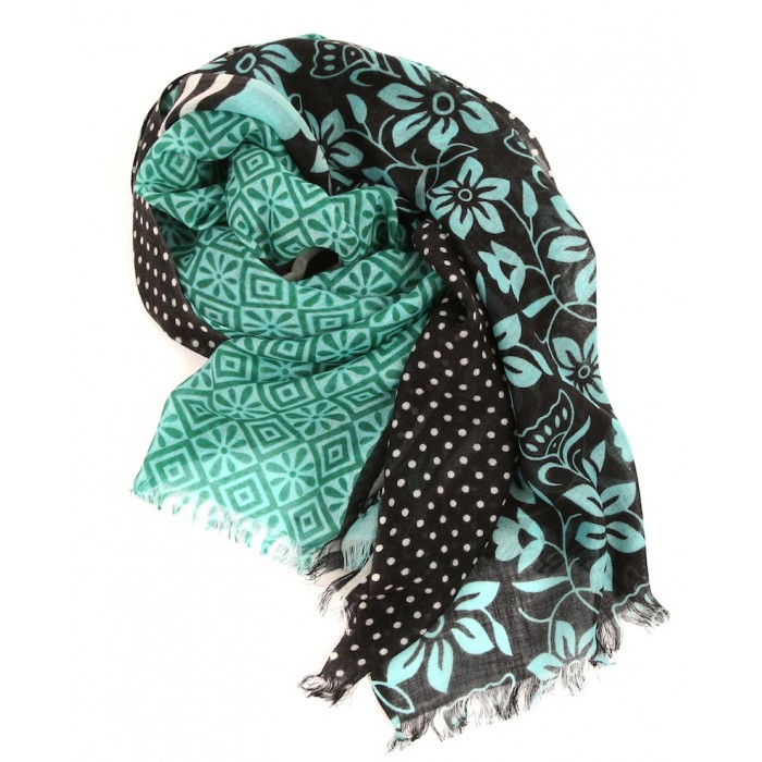 green and black scarf